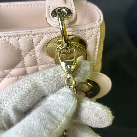 Lady Dior Mini Bag – Beige Lambskin with Gold Hardware - Picture 15 of 16